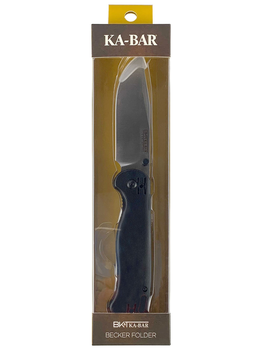 KA-BAR Becker Folding Knife 3.559" Drop Point Black Satin Blade