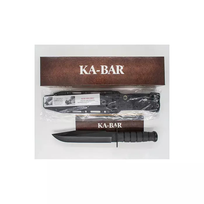 KA-BAR Fighter Fixed Blade Knife 8" Clip Point Plain Edge