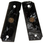 Pachmayr Custom Series Grips 1911 Commander, 1911 Government Brilliant Pearl Black Smooth