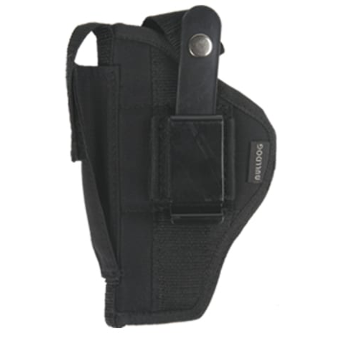 Bulldog Cases Belt Clip Holster Right Hand Most Large Frame Revolvers with 6 1/2" - 8 3/8" Barrel Nylon Black Large