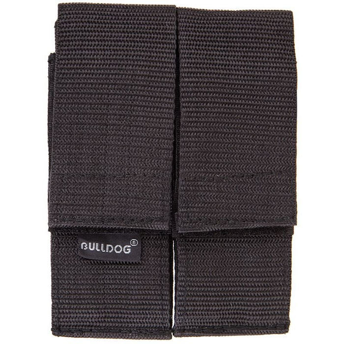 Bulldog Cases Universal Double Mag Holder with Belt Loop Ambidextrous Most Single & Double Stack Magazines Polymer Black