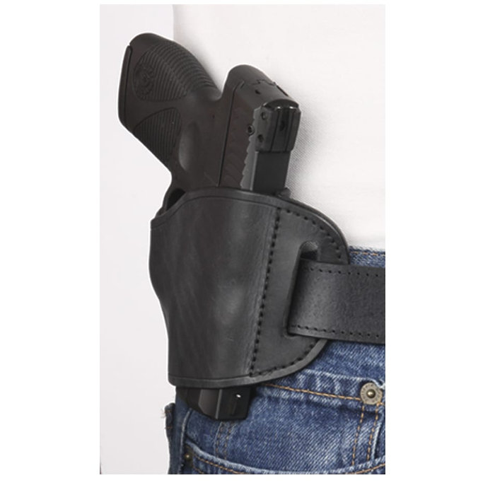 Bulldog Cases Molded Belt Slide Holster Right Hand Most Small Semi Autos Leather Black Small