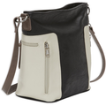 Bulldog Cases Hobo Crossbody Purse with Holster Ambidextrous Most Small Pistols & Revolvers Leather Black & Tan Medium