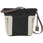 Bulldog Cases Hobo Crossbody Purse with Holster Ambidextrous Most Small Pistols & Revolvers Leather Black & Tan Medium