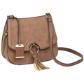 Bulldog Cases Cross Body  Purse with Holster Ambidextrous Most Small Pistols & Revolvers Leather Camel Suede Medium