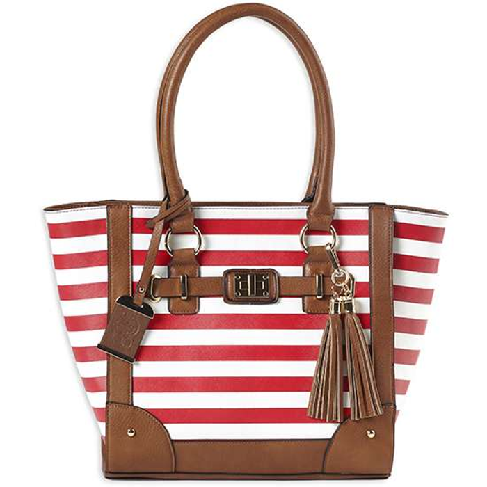 Bulldog Cases Tote  Purse with Holster Ambidextrous Most Small Pistols & Revolvers Leather Cherry Stripe Medium