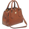 Bulldog Cases Satchel  Purse with Holster Ambidextrous Most Small Pistols & Revolvers Leather Chestnut Medium