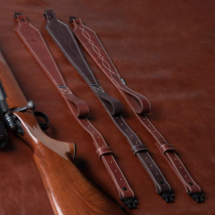 Allen Heritage Western Scallop Sling with Sling Swivel Leather Brown 28"
