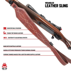 Allen Heritage Western Scallop Sling with Sling Swivel Leather Brown 28"