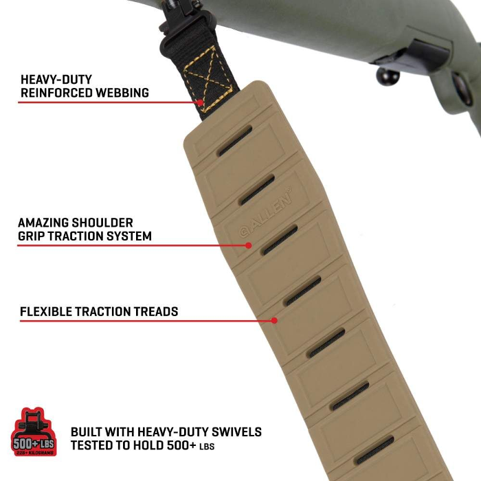 Allen KLNG Traction Padded Sling with Sling Swivel Rubber Flat Dark Earth 40.5"