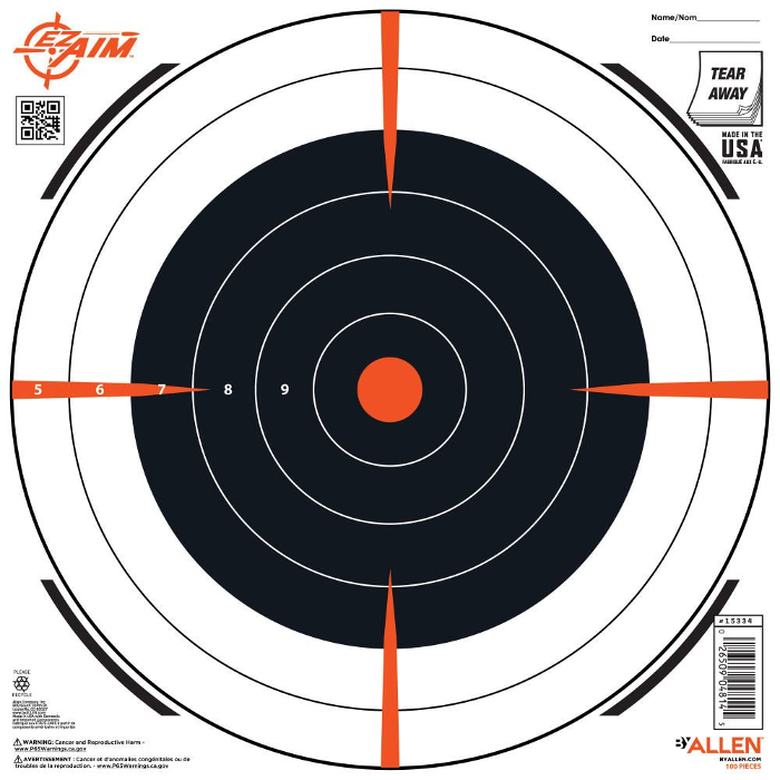 Allen EZ-Aim Bullseye Target 12" Pad of 100