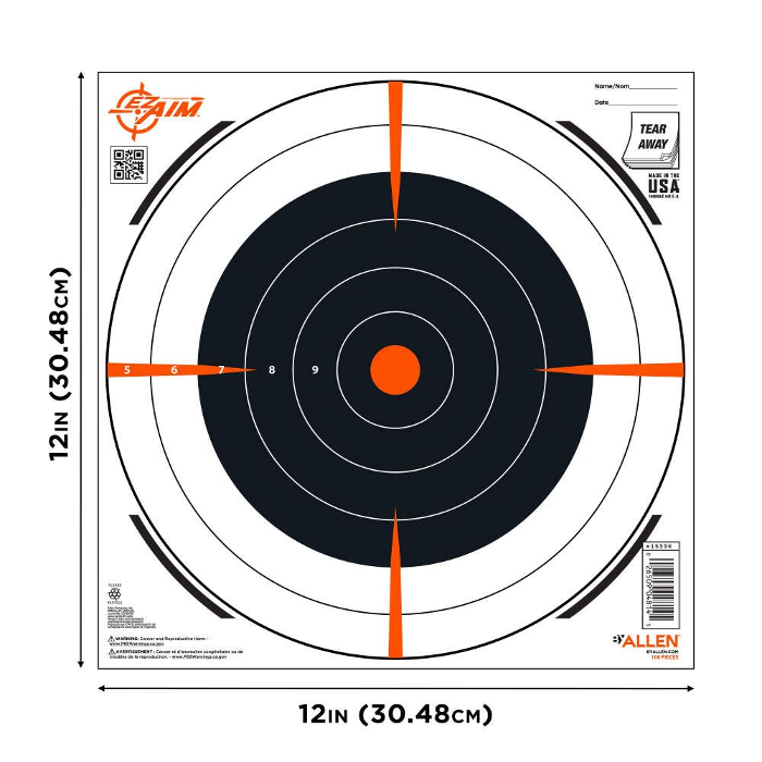 Allen EZ-Aim Bullseye Target 12" Pad of 100