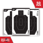Allen EZ-Aim Half-Size IPSC Silhouette Target 12"x18" Pack of 50