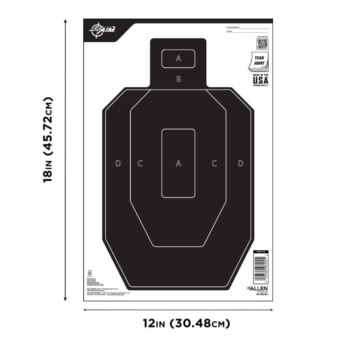 Target 12 Allen EZ-Aim Half-Size IPSC Silhouette Target 12