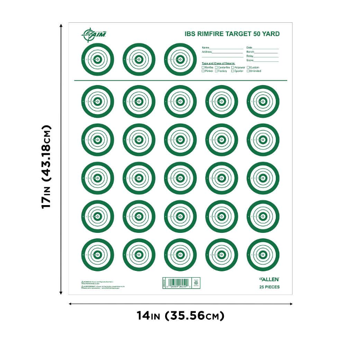 Allen EZ-Aim IBS Rimfire Target 14x17 Pack of 25