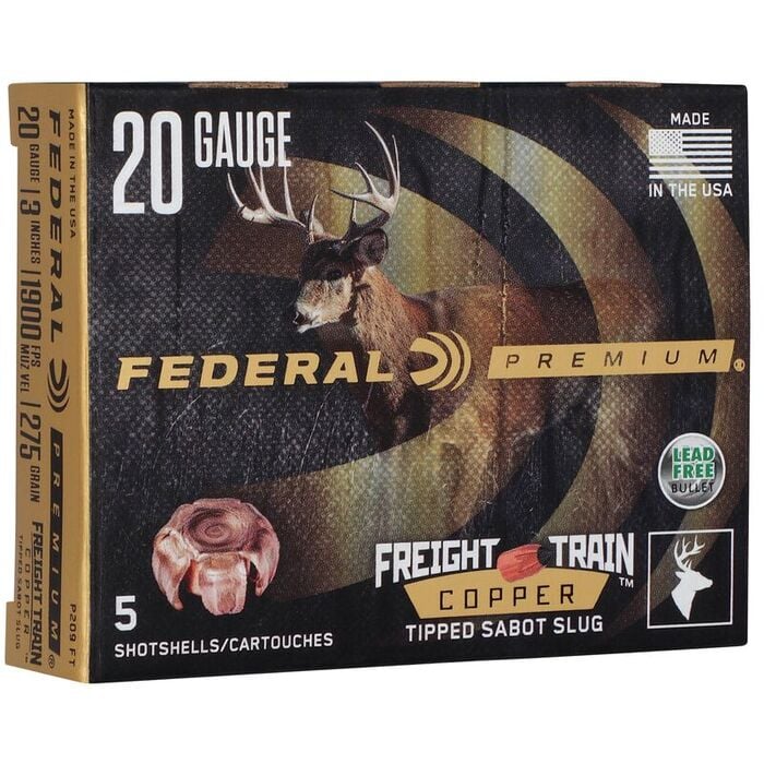 Federal Ammunition 20 Gauge 3" 275 Grain Copper Tipped Sabot Slug 5 Count