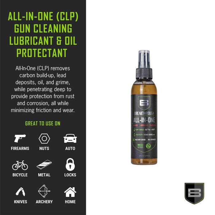 Breakthrough Clean Technologies Battle Born Bio-Synthetic All-In-One CLP Cleaner, Lubricant, Protectant 6oz Bottle