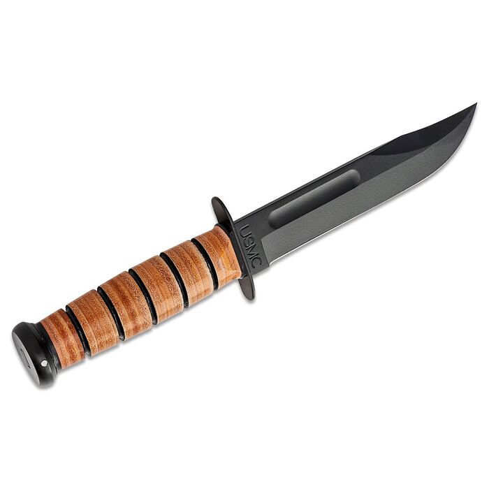 KA-BAR USMC Fighting Fixed Blade Knife 7" Clip Point Plain Edge