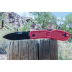 KA-BAR Dozier Hunter Folding Knife 3" Drop Point Red Satin Blade