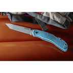 KA-BAR Corser Folding Knife 3.4" Tanto Light Blue Satin Blade