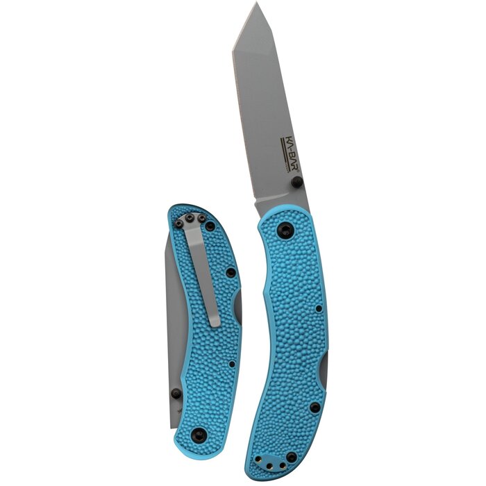 KA-BAR Corser Folding Knife 3.4" Tanto Light Blue Satin Blade