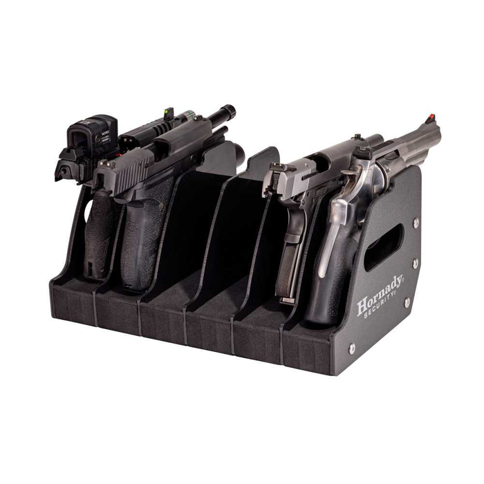 Hornady 6 Slot Pistol Storage Rack Black Metal