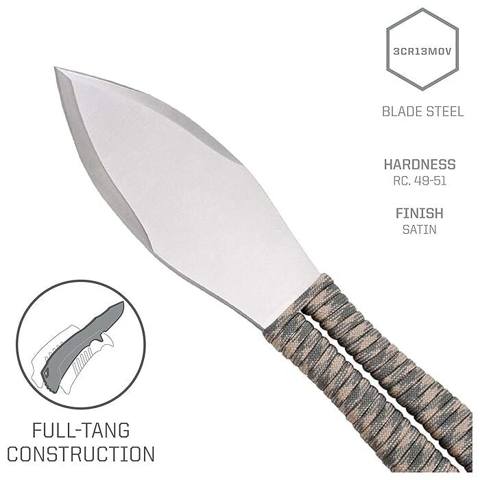 SOG Fling Throwing Knife 2.8" Spear Point Plain Edge Pack 3