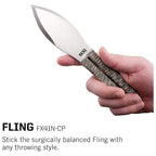 SOG Fling Throwing Knife 2.8" Spear Point Plain Edge Pack 3