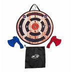 NSG Foam Axe Throwing Two Lightweight Axes with Large Easy Stick Target, Wood/Black/red/Blue Black, Brown