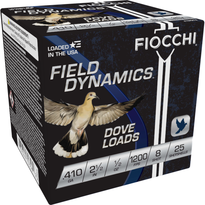 Fiocchi Ammunition 410 Bore 2-1/2" 1/2 oz #8 Shot 25 Count