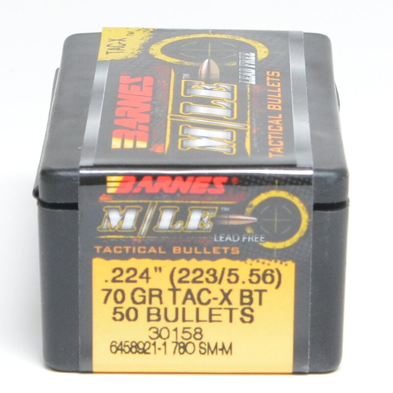 Barnes .224 Diameter 70 Grain Boat Tail Hollow Point Tactical 50 Count Bullets