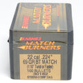 Barnes .224 Diameter 69 Grain Boat Tail Hollow Point Match Burner 100 Count Bullets