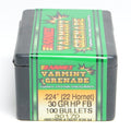 Barnes .224 Diameter 30 Grain Varmint Grenade Bullets