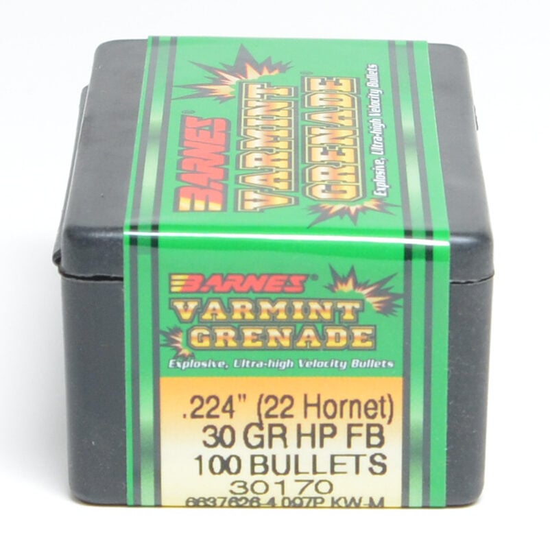 Barnes .224 Diameter 30 Grain Varmint Grenade Bullets