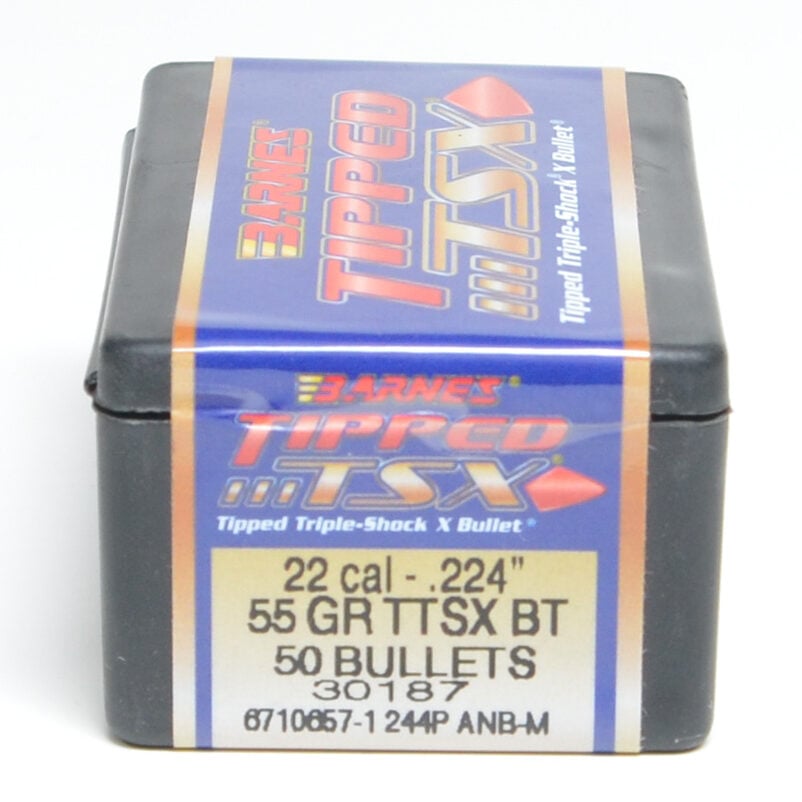 Barnes .224 Diameter 55 Grain Polymer Tip TTSX 50 Count Bullets