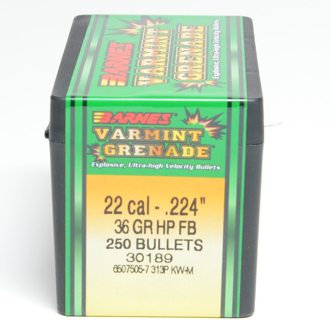 Barnes .224 Diameter 36 Grain Hollow Point Flat Base Varmint Grenade Bullets