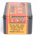Barnes .224 Diameter 70 Grain Solid Hollow Point TSX 50 Count Bullets