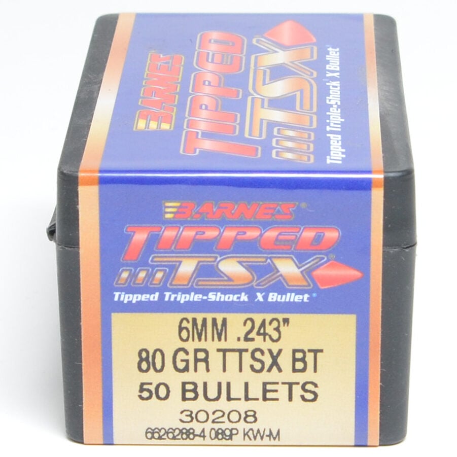 Barnes .243 Diameter 80 Grain Polymer Tip TTSX 50 Count Bullets