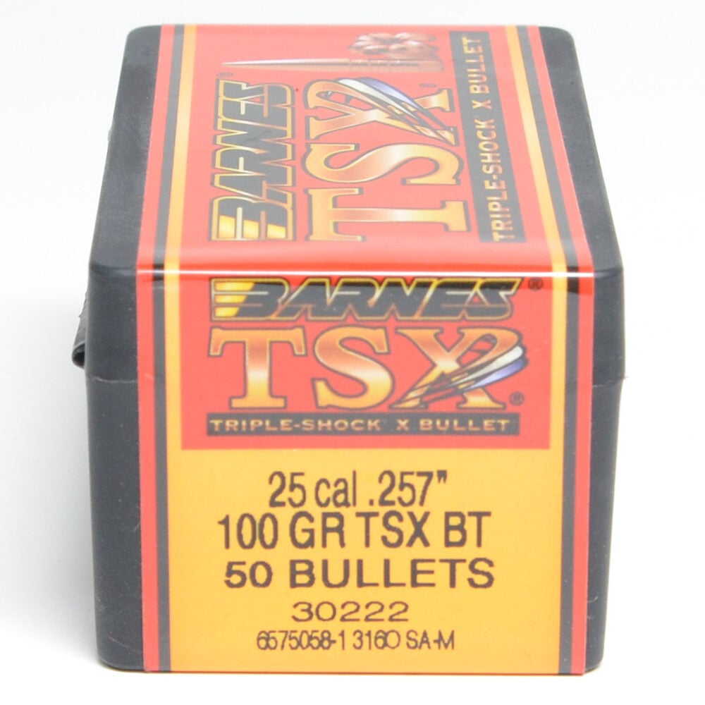 Barnes .257 Diameter 100 Grain Solid Hollow Point TSX 50 Count Bullets