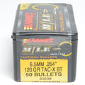 Barnes .264 Diameter 120 Grain Boat Tail Hollow Point Tactical 50 Count Bullets