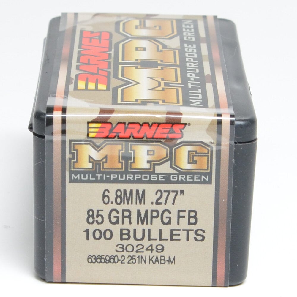 Barnes .277 Diameter 85 Grain Flat Base Hollow Point MPG 100 Count Bullets