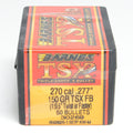Barnes .277 Diameter 150 Grain Solid Hollow Point TSX 50 Count Bullets