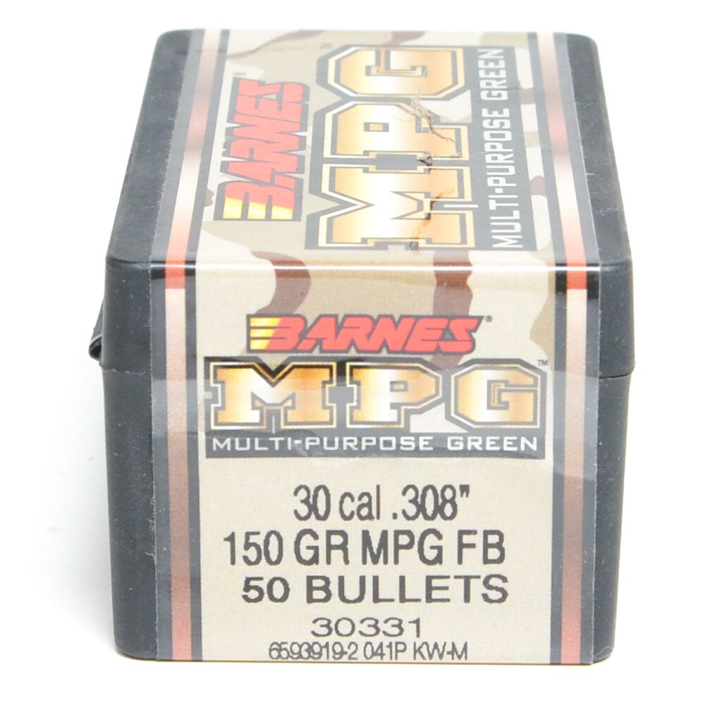 Barnes .308 Diameter 150 Grain Flat Base Hollow Point MPG 50 Count Bullets