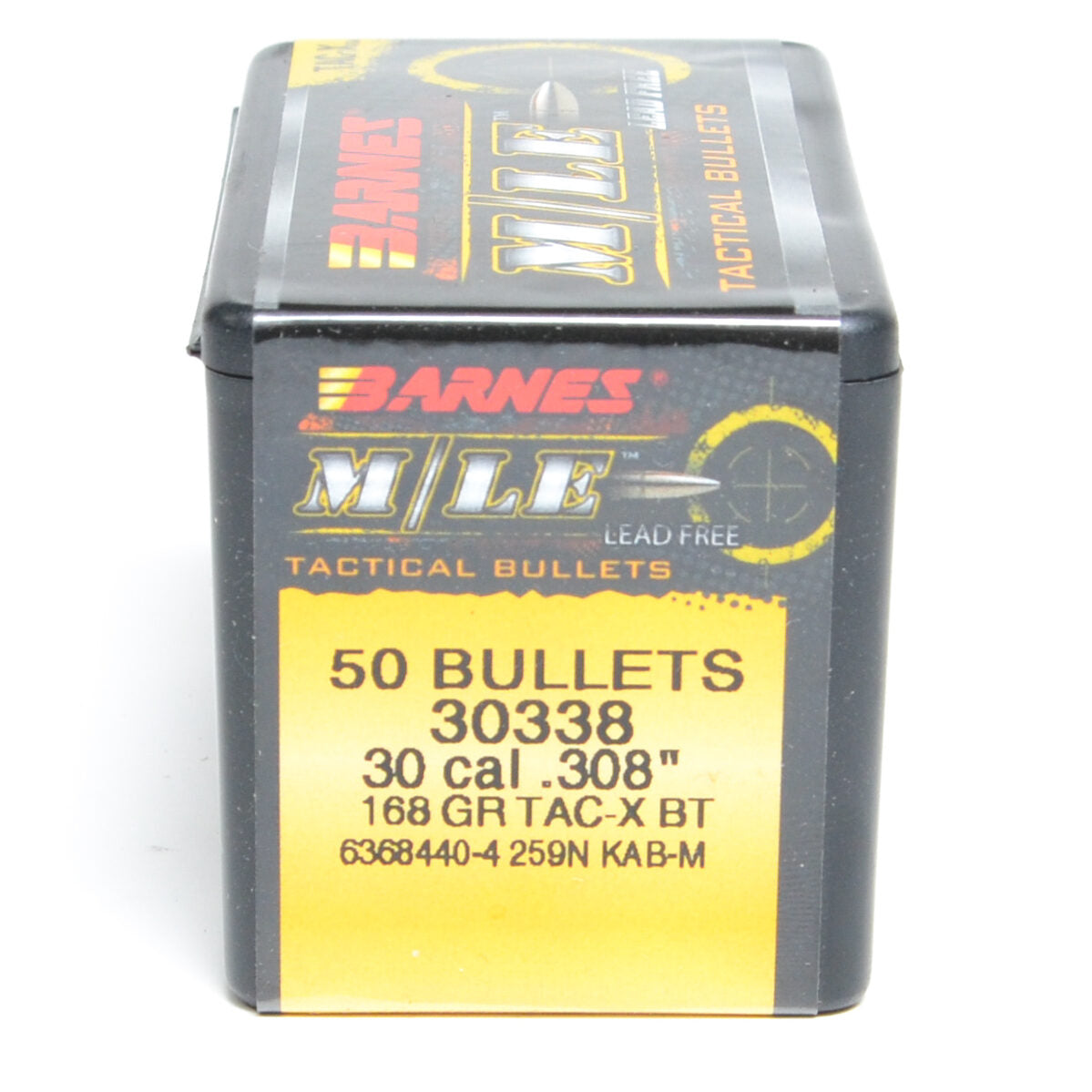 Barnes .308 Diameter 168 Grain Boat Tail Hollow Point Tactical 50 Count Bullets