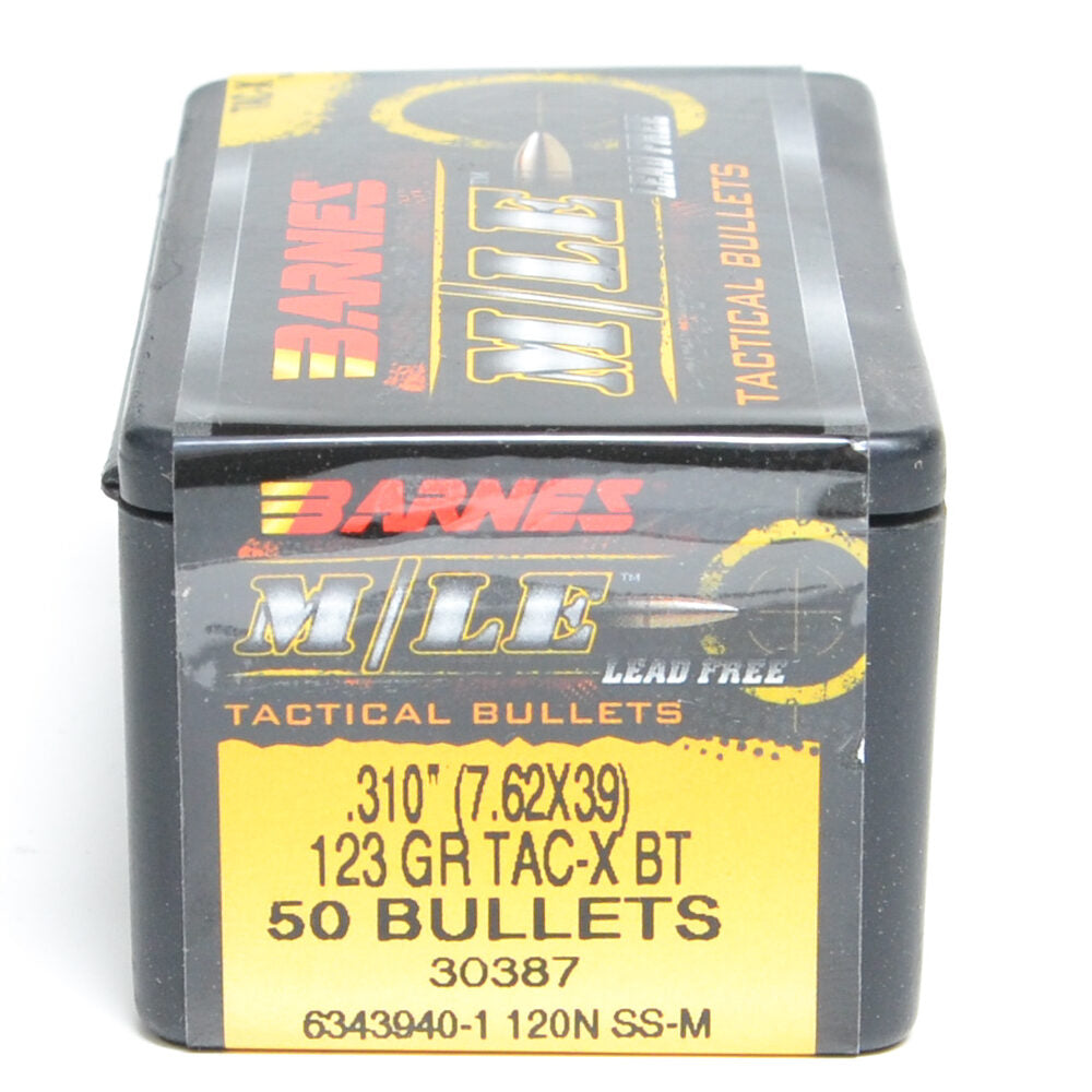 Barnes .310 Diameter 123 Grain Boat Tail Hollow Point Tactical 50 Count Bullets