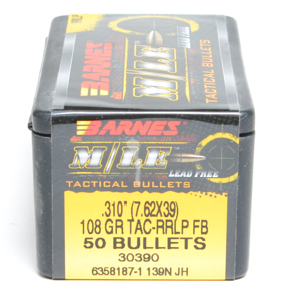 Barnes .310 Diameter 108 Grain Flat Base Hollow Point Tactical 50 Count Bullets