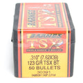 Barnes .310 Diameter 123 Grain Solid Hollow Point TSX 50 Count Bullets