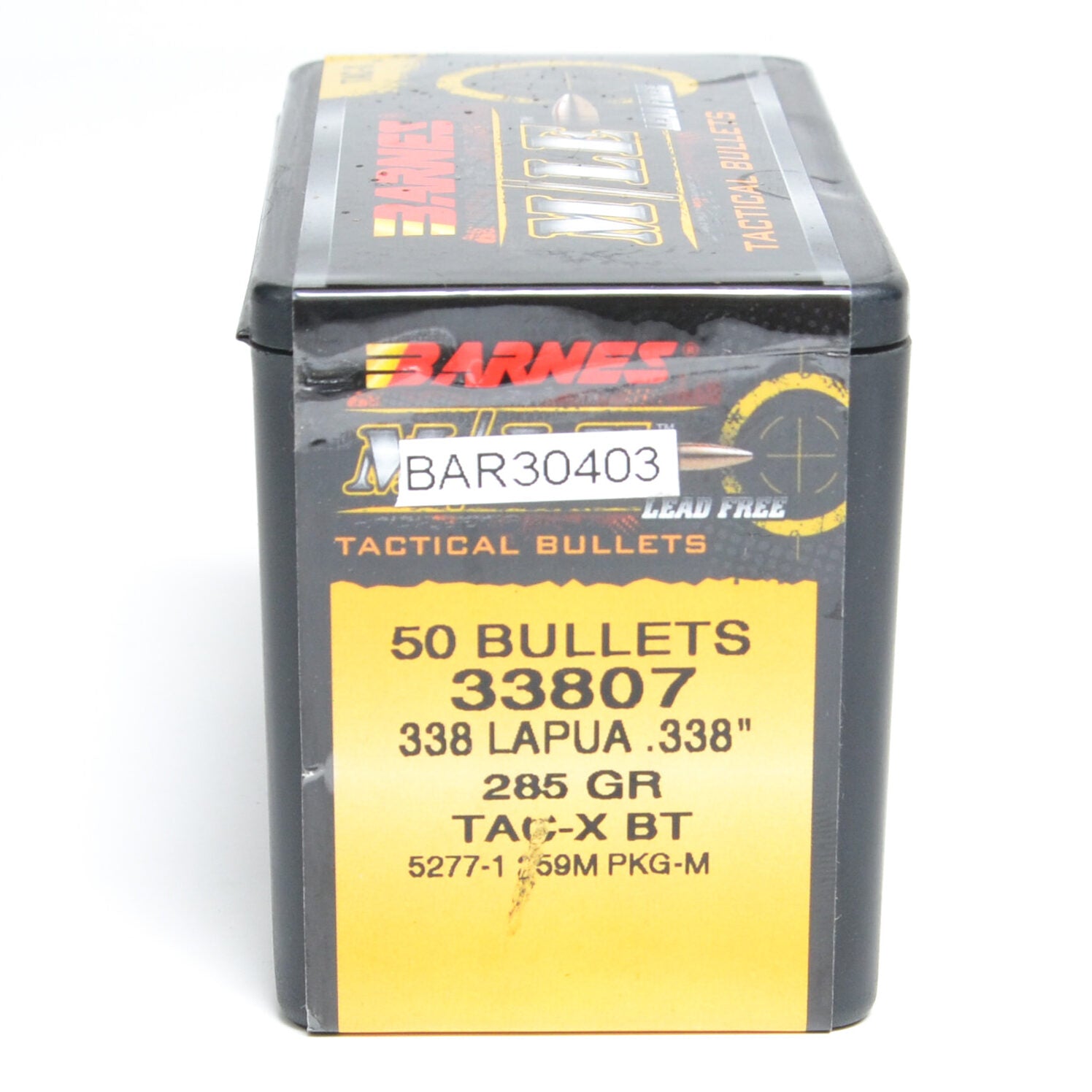 Barnes .338 Diameter 285 Grain Boat Tail Hollow Point Tactical 50 Count Bullets