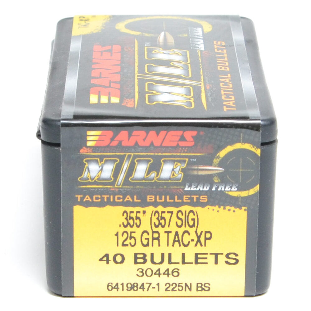 Barnes .355 Diameter 125 Grain Jacketed Hollow Point TAC-XP 40 Count Bullets (357 Sig)