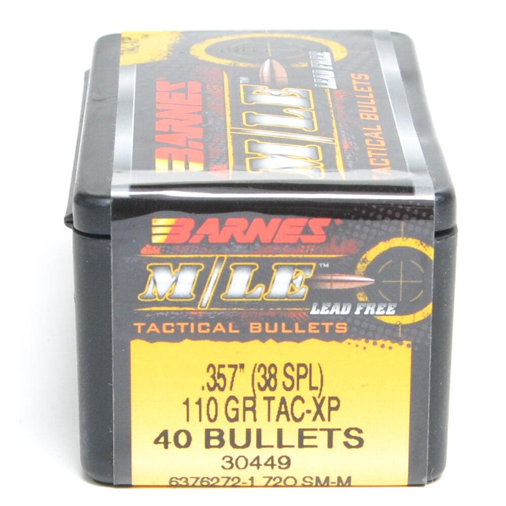 Barnes .357 Diameter 110 Grain Jacketed Hollow Point TAC-XP 40 Count Bullets (38 Special, 357 Magnum)